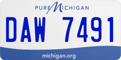 MI license plate DAW7491
