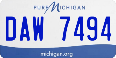 MI license plate DAW7494