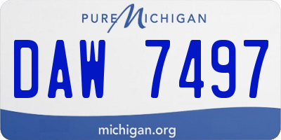 MI license plate DAW7497