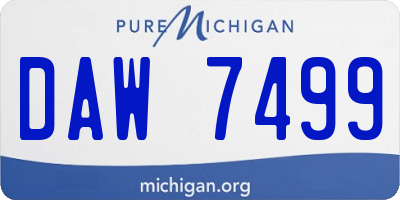 MI license plate DAW7499
