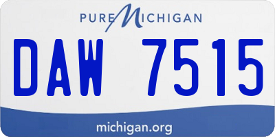 MI license plate DAW7515