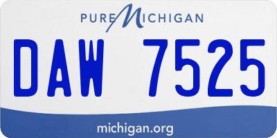 MI license plate DAW7525