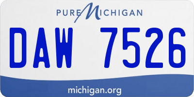 MI license plate DAW7526
