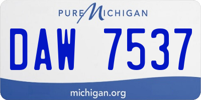MI license plate DAW7537