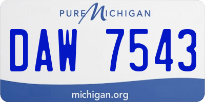 MI license plate DAW7543