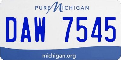 MI license plate DAW7545