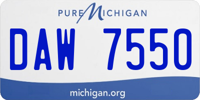 MI license plate DAW7550