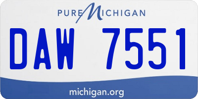MI license plate DAW7551