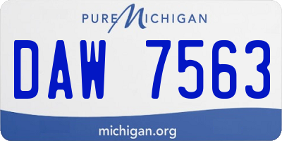 MI license plate DAW7563