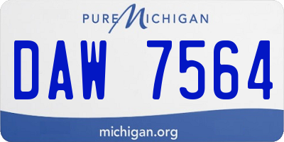 MI license plate DAW7564