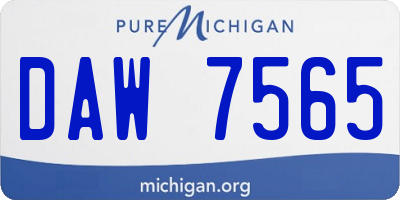 MI license plate DAW7565