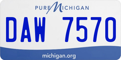 MI license plate DAW7570