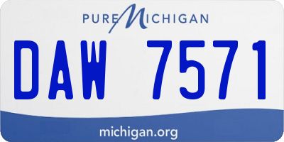 MI license plate DAW7571
