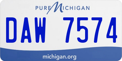 MI license plate DAW7574