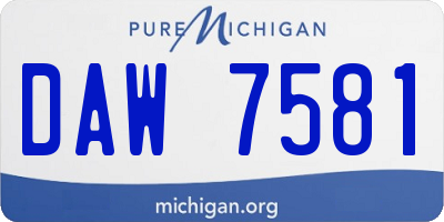 MI license plate DAW7581