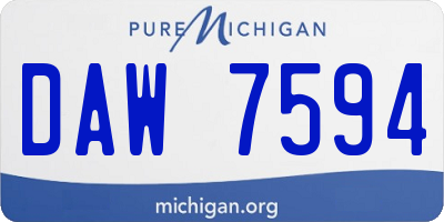 MI license plate DAW7594