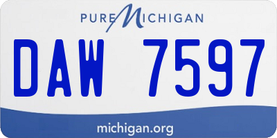 MI license plate DAW7597