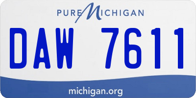 MI license plate DAW7611
