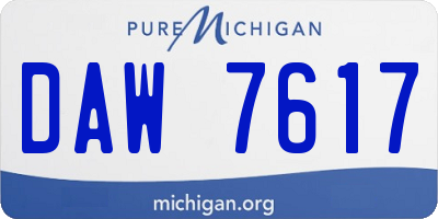 MI license plate DAW7617