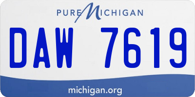 MI license plate DAW7619