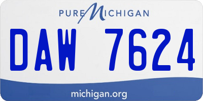 MI license plate DAW7624