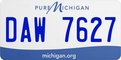 MI license plate DAW7627