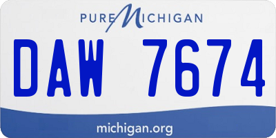 MI license plate DAW7674