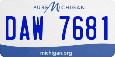 MI license plate DAW7681
