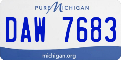 MI license plate DAW7683