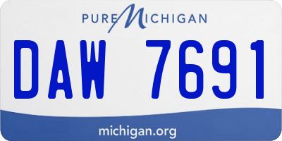 MI license plate DAW7691