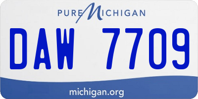 MI license plate DAW7709