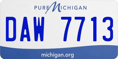 MI license plate DAW7713