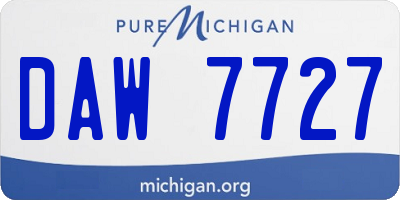 MI license plate DAW7727