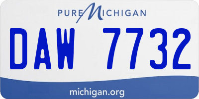 MI license plate DAW7732