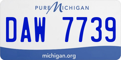 MI license plate DAW7739