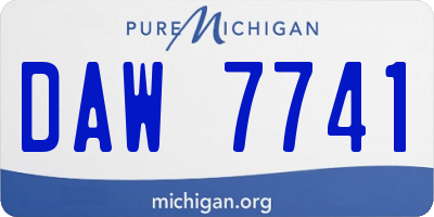 MI license plate DAW7741