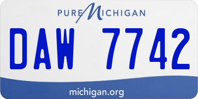 MI license plate DAW7742