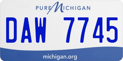 MI license plate DAW7745