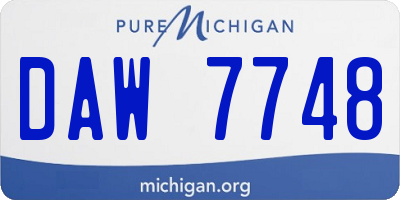 MI license plate DAW7748