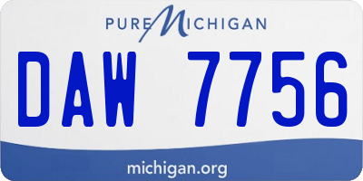 MI license plate DAW7756