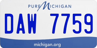 MI license plate DAW7759