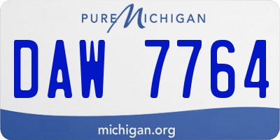 MI license plate DAW7764