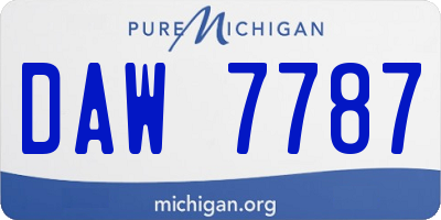MI license plate DAW7787