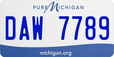 MI license plate DAW7789