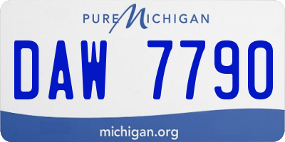 MI license plate DAW7790