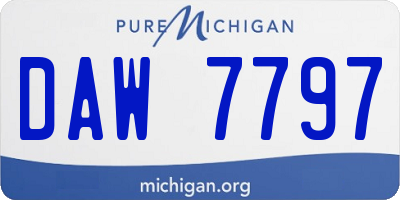 MI license plate DAW7797