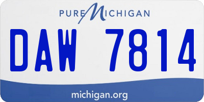 MI license plate DAW7814