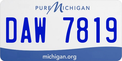 MI license plate DAW7819