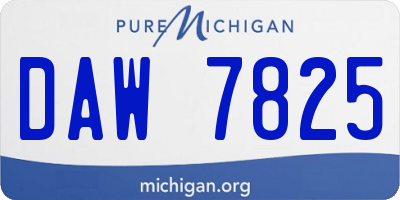 MI license plate DAW7825