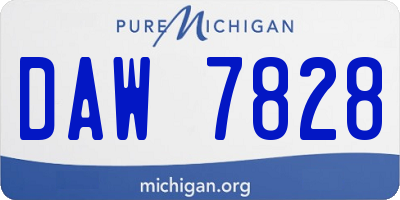 MI license plate DAW7828